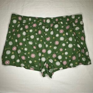 Victoria Secret Pink XL Pajama Green Floral Print Shorts NWT Chic Comfort Cotton